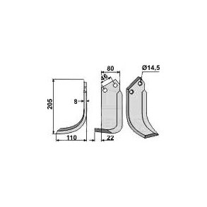 Maletti frserkniv 14,5 mm venstre