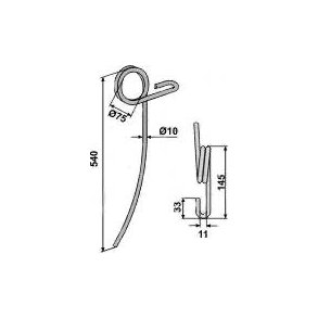 Marsk Stig efterharvetand  buet 10 mm