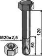 Maschio bolt M20 x 2,5 x 120 mm (10.9)