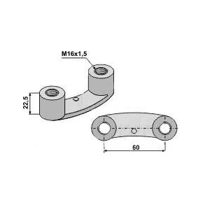 Maschio dobbelt tandmtrik M16 x 1,5