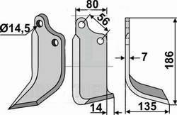 Maschio frserkniv 14,5 mm hjre