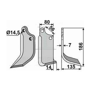 Maschio frserkniv 14,5 mm hjre