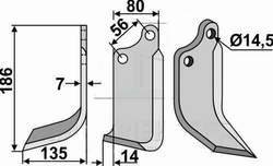 Maschio frserkniv 14,5 mm venstre