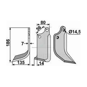 Maschio frserkniv 14,5 mm venstre