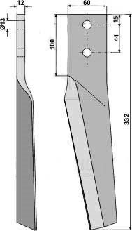 Maschio rotorharvetand 12 mm hjre