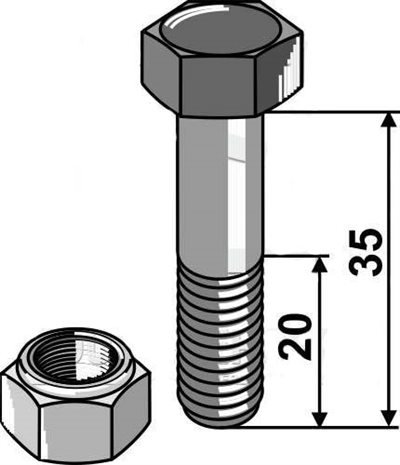Muratori bolt M12 x 1,25 x 35 (12.9)