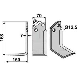 Muratori frserkniv 12,5 mm venstre