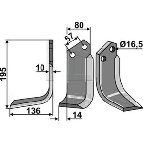 Muratori frserkniv 16,5 mm venstre