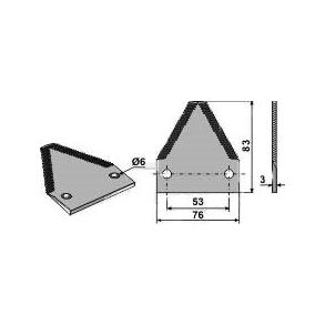 New  Holland knivblad 6 84429103 (25 stk)