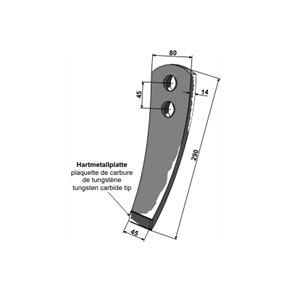 Pttinger Synkro spids 45-80 mm belagt