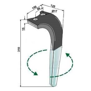 Rabewerk PKE rotorharvetand belagt venstre