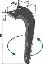 Rabewerk PKE rotorharvetand venstre