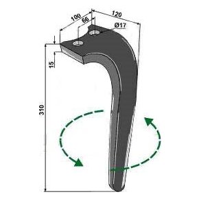 Rabewerk PKE rotorharvetand venstre