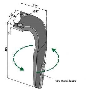 Rabewerk SKE rotorharvetand belagt venstre