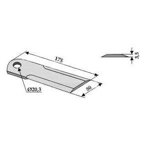 Rekord kniv 3,5 mm glat 20