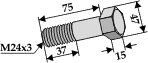 Spearhead bolt M24 x 3 x 75 mm (10.9)