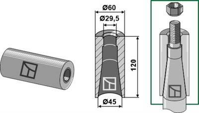 Svejseb�sning for frontl�ssertand gevind M28