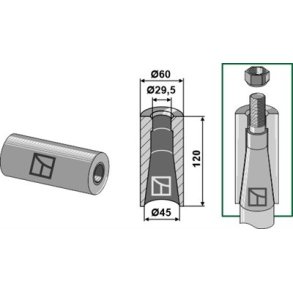 Svejseb�sning for frontl�ssertand gevind M28