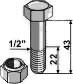 Taarup grnthster bolt 1/2"UNF x 43 mm