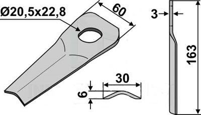 Taarup kniv drbeformet 163 mm