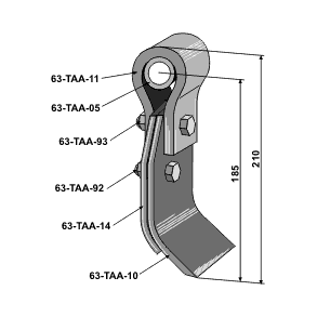 Taarup grnthster (dobbelt) kniv komplet