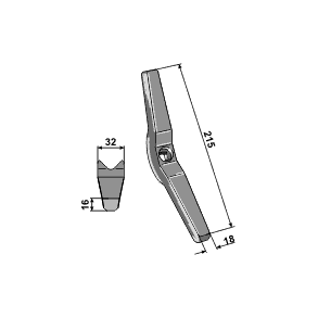 Agrilla Super vendbar spids 16 mm