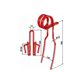 Efterharvetand dobbelt 12 mm